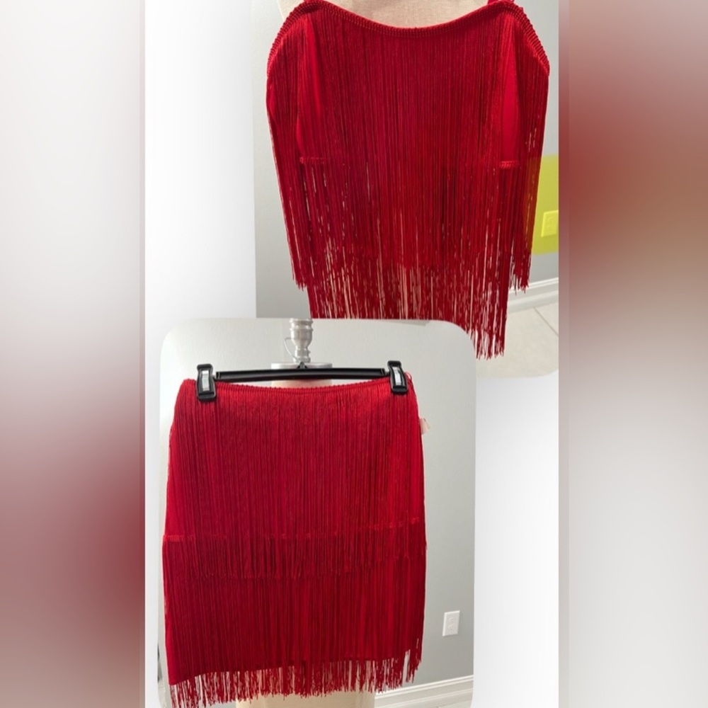 Sincerely Jules Vibrant Red Fringe Mini Skirt